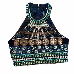 Crystal Doll Beaded Crop top size 13